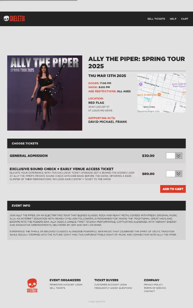 Ally the Piper: Spring Tour 2025