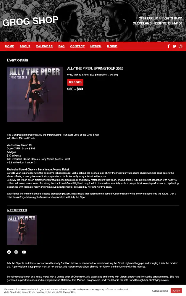 Ally The Piper: Spring Tour 2025