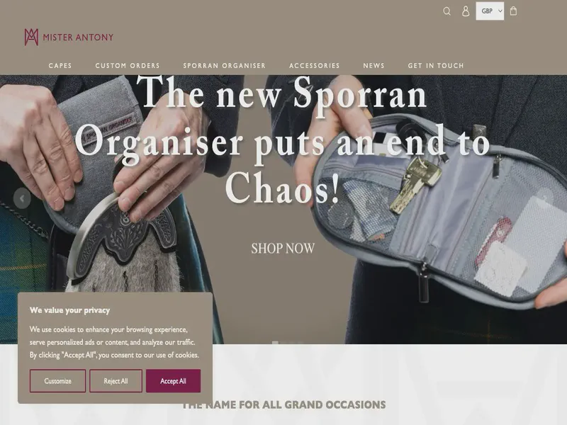 Website preview for www.misterantony.com