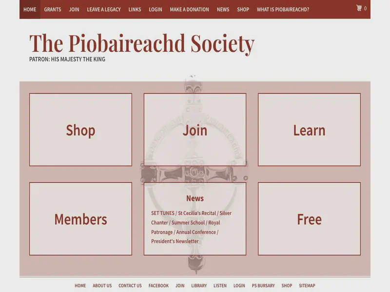Website preview for www.piobaireachd.co.uk